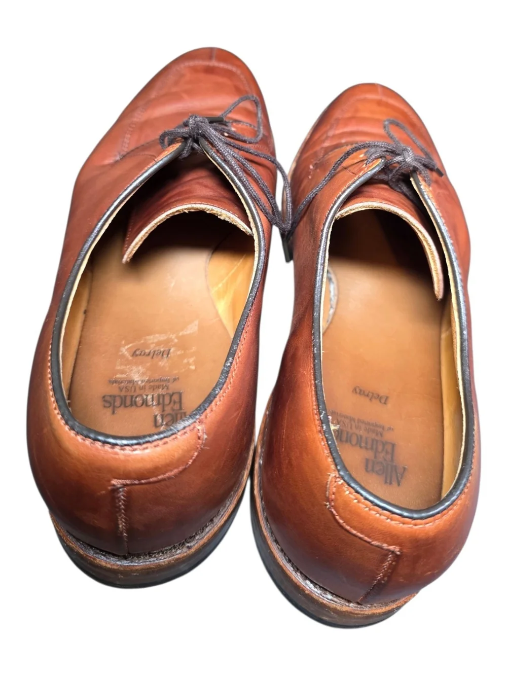 Allen Edmonds Delray Split Toe Derby Chili Leather 8.5 3E Wide Dress Shoes USA